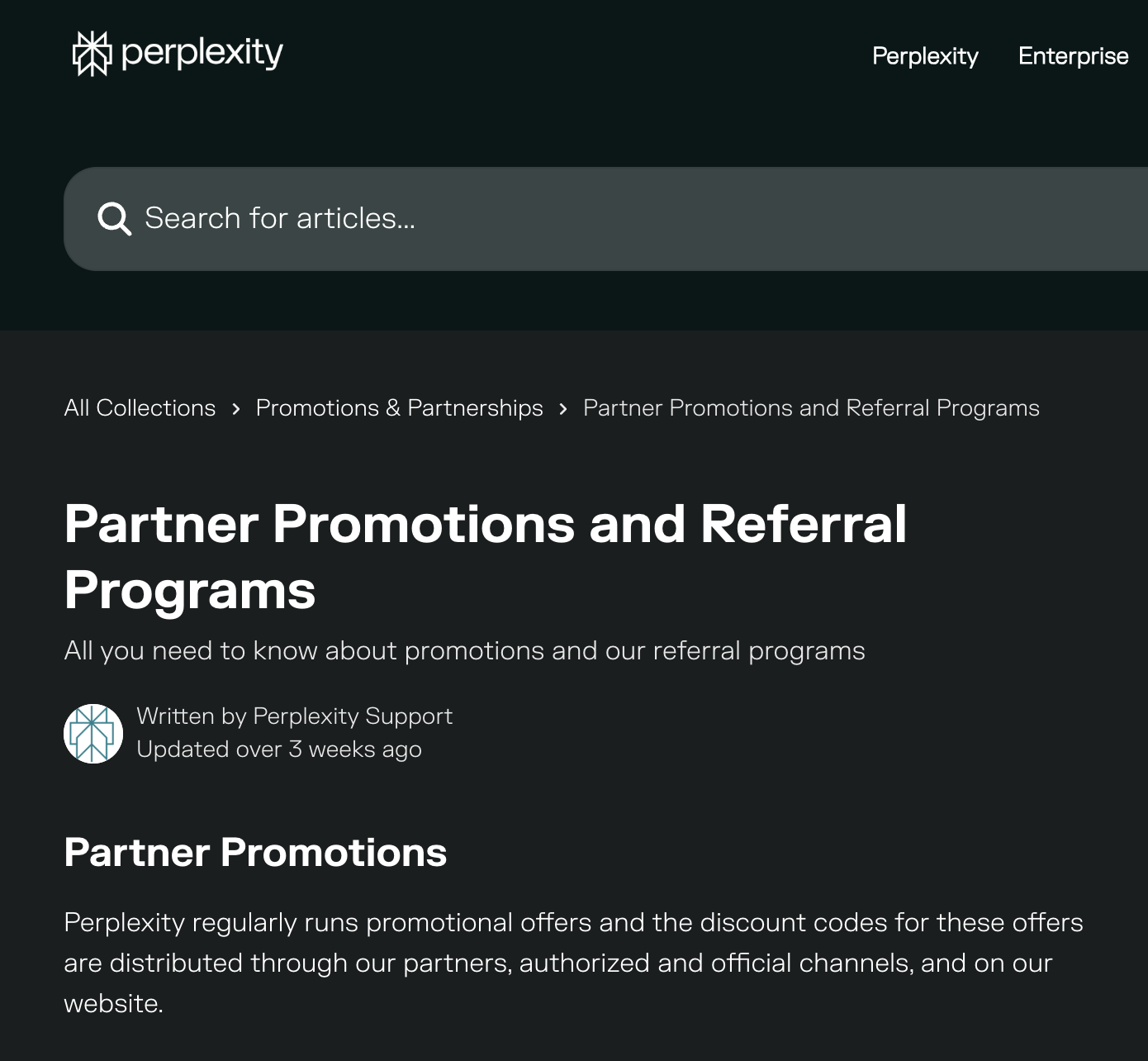 Perplexity partner